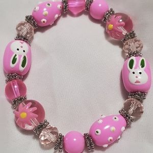 VTG Venetian Murano Wedding Cake Glass Bracelet